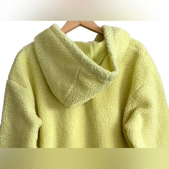ANTHROPOLOGIE Porridge Vibrant Cozy Boxy Casual Sherpa Fleece Hoodie Size M - Picture 11 of 13